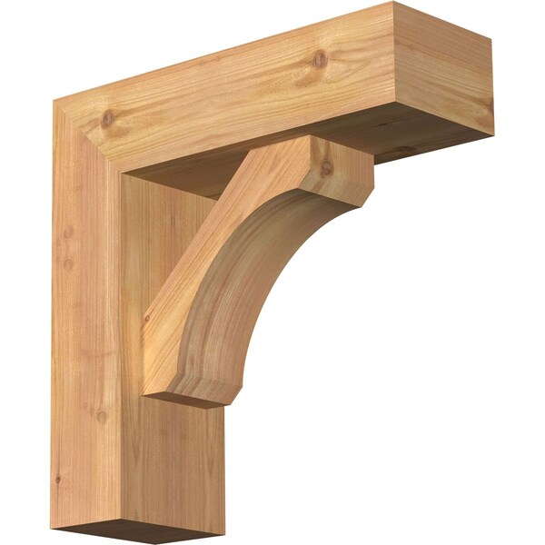Ekena Millwork Legacy Block Smooth Bracket w/ Offset Brace, Western Red Cedar, 5 1/2"W x 16"D x 16"H BKT0604X16X16LEC05SWR - main